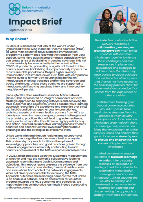 Linked Immunisation Action Network Impact Brief