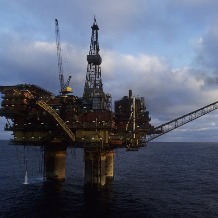 Oil-drilling platform in the Brent Field, North Sea. UN Photo/Exxon Photo [Date unknown] North Sea